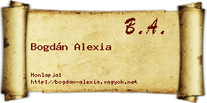 Bogdán Alexia névjegykártya